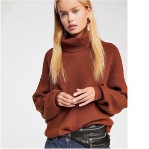 Free People Heather Gray Softly Structured Tunic Oversized Sweater